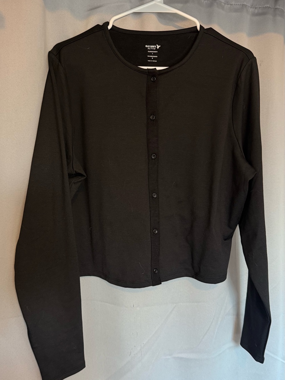 Old Navy CloudComfy Cropped Cardigan Black Size L Never Worn - Picture 4 of 6